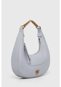 Pinko torebka skórzana kolor szary. Kolor: szary. Materiał: skórzane #2