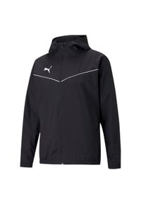 Puma teamRISE All Weather kurtka. Kolor: biały, czarny, wielokolorowy. Materiał: poliester. Sport: piłka nożna