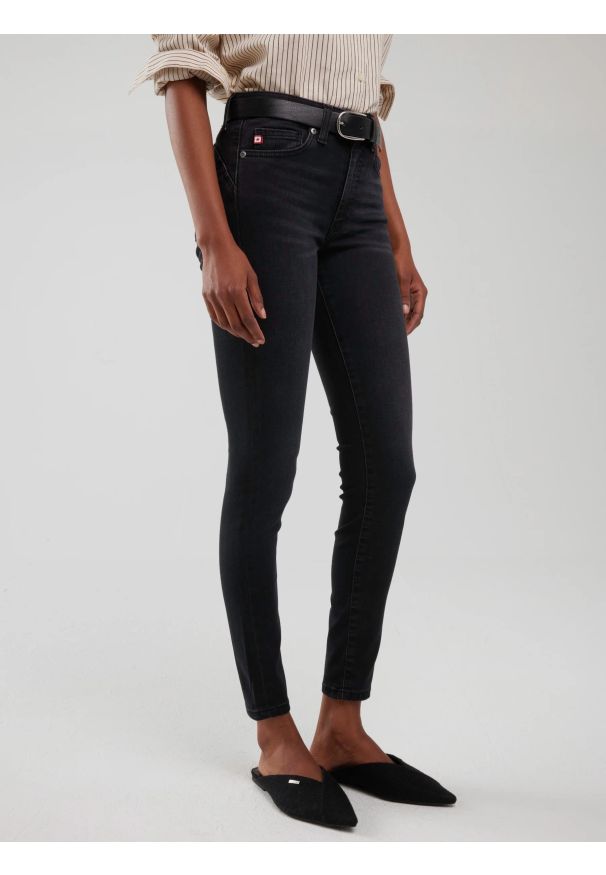 Big-Star - Jeansy damskie push up z wysokim stanem szare Melinda High Waist 895. Stan: podwyższony. Kolor: szary. Styl: elegancki, vintage