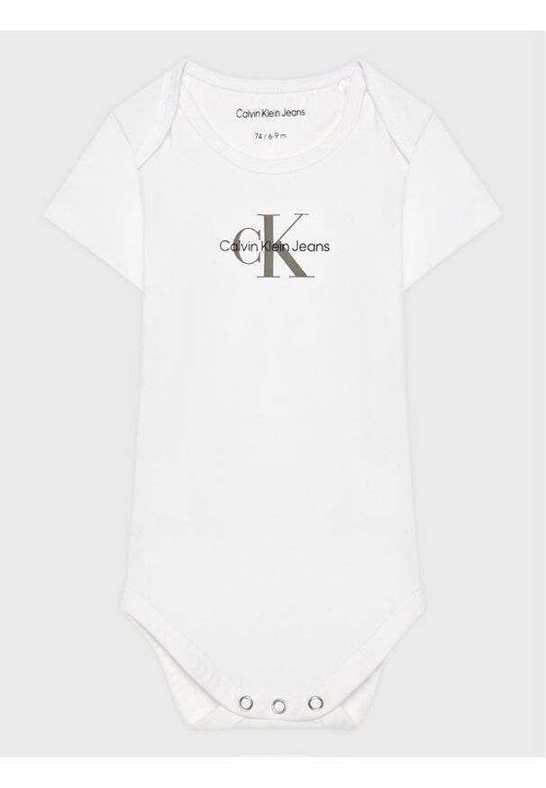 Calvin Klein Jeans Body dziecięce IN0IN00014 Biały Regular Fit. Kolor: biały. Materiał: bawełna