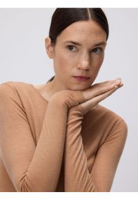 Reserved - Wełniana bluzka - brązowy. Kolor: brązowy. Materiał: wełna #1