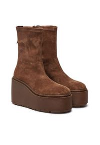 Vic Matié Botki 1F2664D_20D020321 Brązowy. Kolor: brązowy. Materiał: zamsz, skóra