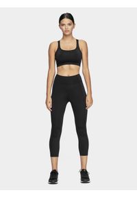 4f - Legginsy treningowe 7/8 szybkoschnące damskie. Stan: podwyższony. Kolor: czarny. Materiał: materiał, dzianina. Sport: fitness #2