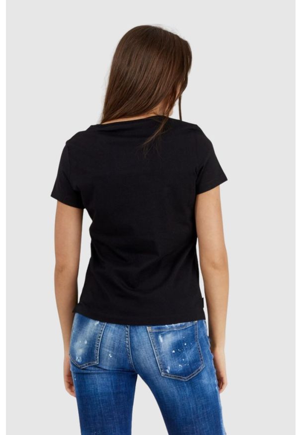 Guess - GUESS Czarny t-shirt damski icon, Rozmiar XS. Kolor: czarny. Materiał: bawełna