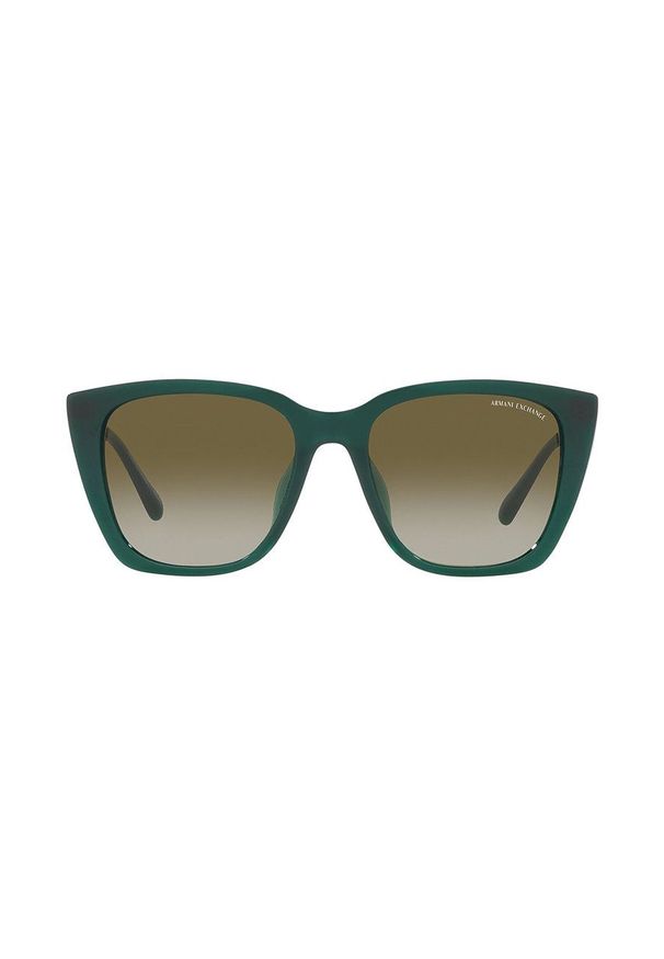 Armani Exchange okulary przeciwsłoneczne damskie kolor zielony. Kolor: zielony