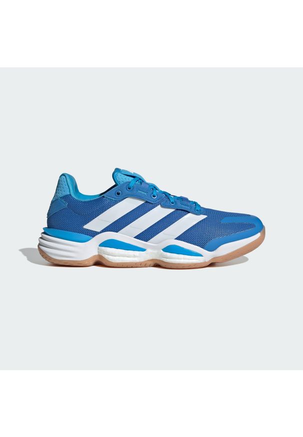 Adidas - Buty Stabil 16 Indoor. Kolor: niebieski, wielokolorowy, biały. Materiał: materiał. Sport: turystyka piesza