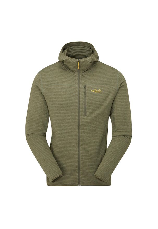 Bluza z kapturem męska Rab Men's Ascendor Light Hoody rozpinana. Typ kołnierza: kaptur. Kolor: zielony