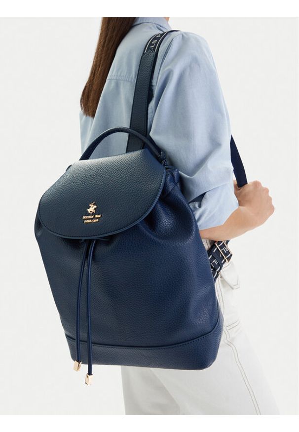 Beverly Hills Polo Club Plecak CEO-BHPC-C-017-09 Granatowy. Kolor: niebieski. Materiał: materiał