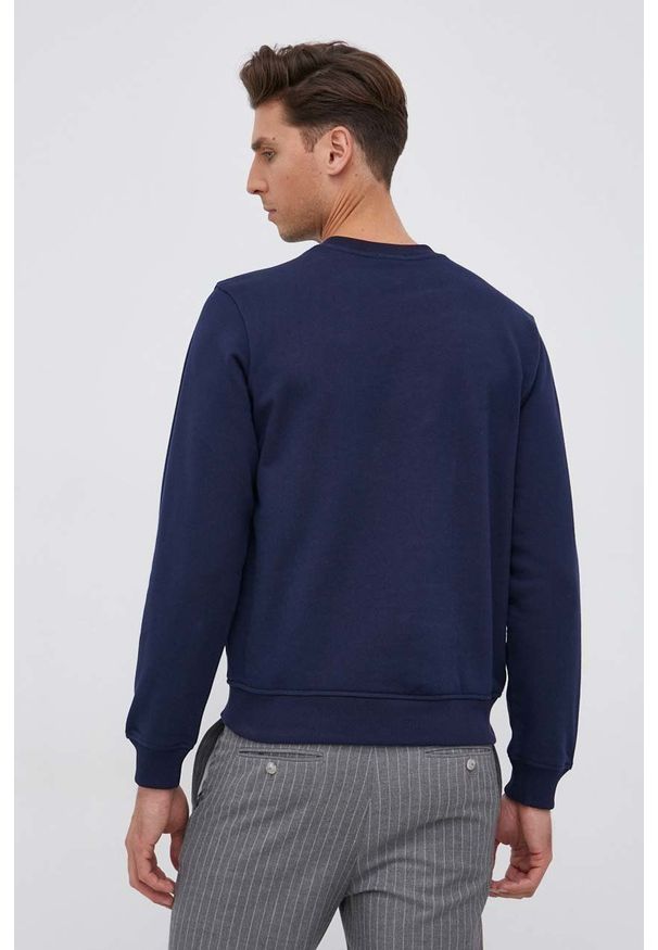Lacoste Bluza bawełniana męska kolor granatowy z aplikacją. Okazja: na co dzień. Kolor: niebieski. Materiał: bawełna. Wzór: aplikacja. Styl: casual