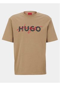 Hugo T-Shirt Dakaishi 50494565 Brązowy Relaxed Fit. Kolor: brązowy. Materiał: bawełna