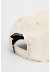 Vans czapka sztruksowa kolor beżowy z aplikacją. Kolor: beżowy. Materiał: sztruks. Wzór: aplikacja #2