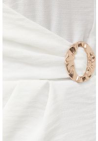 Morgan sukienka kolor biały mini dopasowana. Kolor: biały. Materiał: tkanina. Długość rękawa: na ramiączkach. Długość: mini #2