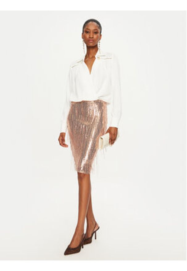 Rinascimento Spódnica ołówkowa CFC0121688003 Złoty Slim Fit. Kolor: złoty. Materiał: syntetyk