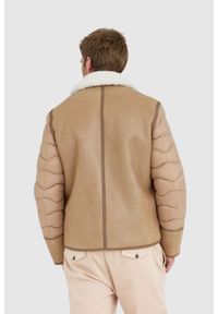 Blauer USA - BLAUER Kożuch męski z pikowanymi rękawami, Rozmiar L. Kolor: brązowy #4