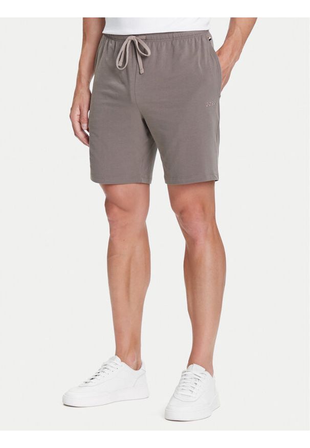 BOSS Szorty sportowe Mix&Match 50515314 Brązowy Regular Fit. Kolor: brązowy. Materiał: bawełna. Styl: sportowy