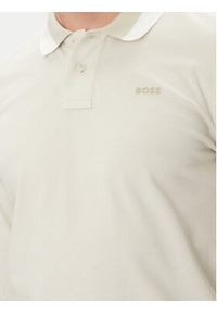 BOSS Polo Peoxfordlong_1 50544845 Beżowy Regular Fit. Typ kołnierza: polo. Kolor: beżowy. Materiał: bawełna #5