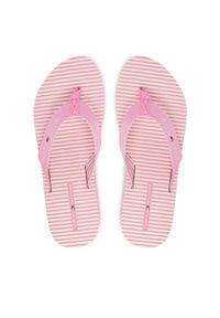 TOMMY HILFIGER - Tommy Hilfiger Japonki Th Ithaca Stripe Summer Sandal FW0FW09192 Różowy. Kolor: różowy. Materiał: materiał #1