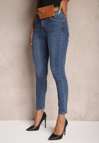 Renee - Niebieskie Jeansy Skinny z Paskiem z Małą Saszetką Nevliana. Okazja: na co dzień. Stan: podwyższony. Kolor: niebieski. Styl: elegancki, casual #3