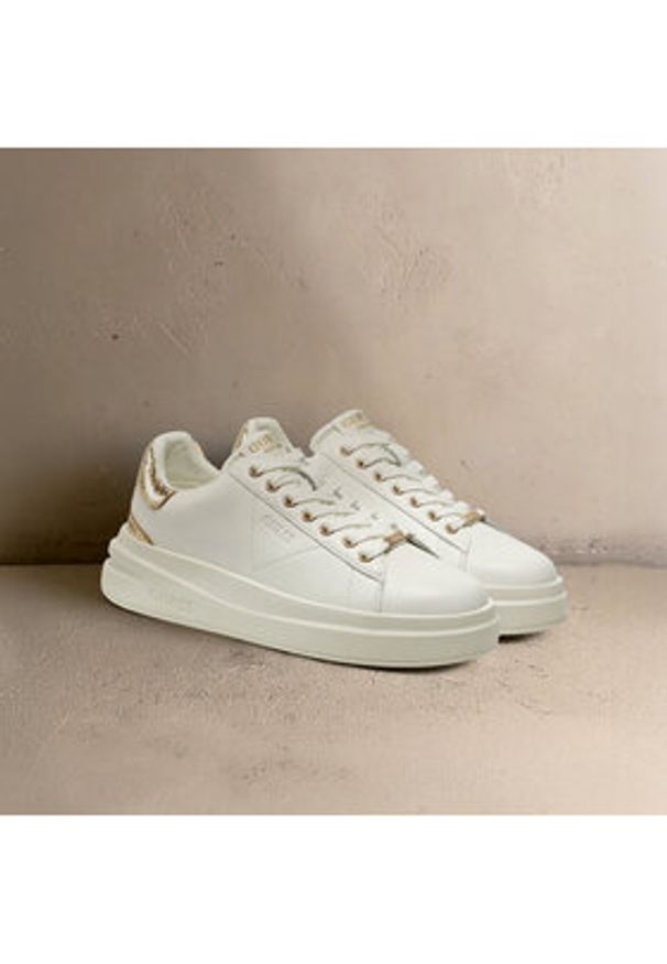 Guess Sneakersy FLTELB LEM12 Biały. Kolor: biały. Materiał: skóra