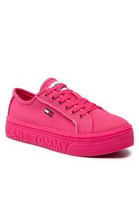 Tommy Jeans Tenisówki Mono Color Flatform EN0EN01823 Różowy. Kolor: różowy. Materiał: materiał #7