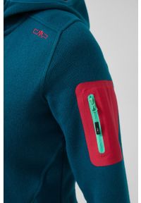 CMP bluza sportowa damska kolor zielony z kapturem melanżowa. Typ kołnierza: kaptur. Kolor: zielony. Materiał: polar. Wzór: melanż. Styl: sportowy #5