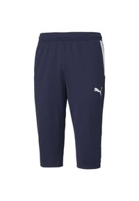 Puma - Męskie Spodenki TeamLIGA Fitted 3/4 Shorts. Kolor: niebieski. Materiał: dresówka. Sport: fitness #1
