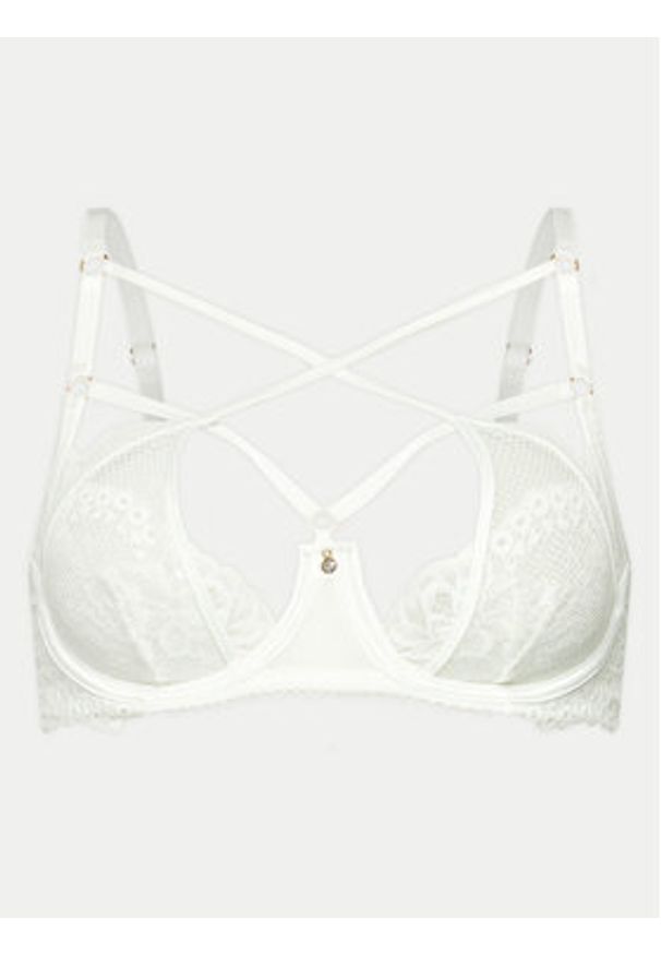 Hunkemöller Biustonosz z fiszbiną Anna 204531 Biały. Kolor: biały. Materiał: syntetyk