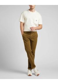Lee - LEE REGULAR CHINO MĘSKIE SPODNIE MATERIAŁOWE MATERIAŁ TUMBLEWEED L71FQEDH 112321616. Materiał: materiał #3