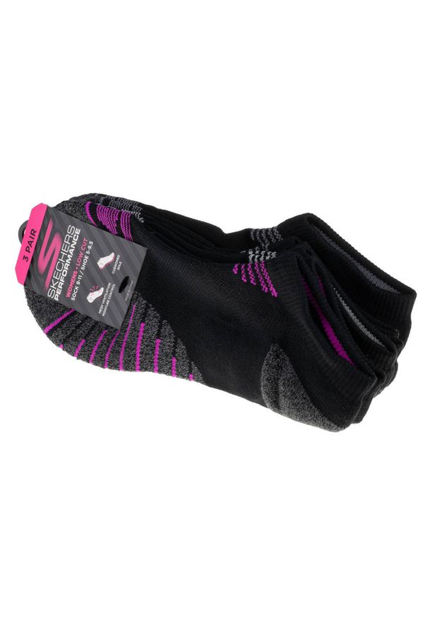 skechers - Skechers 3pk Mens Non Terry No Show, męskie, Fitness, skarpetki, Szare. Kolor: czarny. Materiał: poliester. Sport: fitness