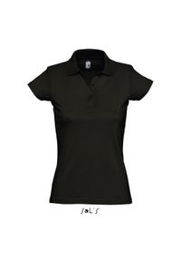 SOL'S - Damska koszulka polo Sol's Prescott. Okazja: na co dzień. Typ kołnierza: polo. Kolor: czarny. Styl: casual #1