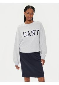 GANT - Gant Bluza Logo 4200840 Szary Relaxed Fit. Kolor: szary. Materiał: bawełna