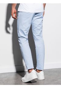 Ombre Clothing - Spodnie męskie chino - błękitne P894 - S. Kolor: niebieski. Materiał: bawełna, elastan #4