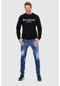 Balmain - BALMAIN Czarna bluza męska z logo, Rozmiar XXL. Kolor: czarny #5