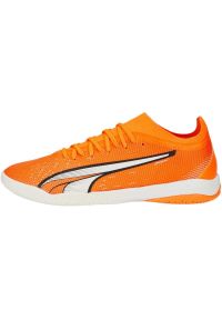 Buty piłkarskie Puma Ultra Match It M 107221 01 pomarańczowe pomarańcze i czerwienie. Kolor: pomarańczowy. Materiał: guma. Sport: piłka nożna