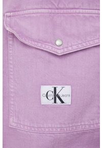 Calvin Klein Jeans kurtka jeansowa damska kolor różowy przejściowa oversize. Kolor: różowy. Materiał: denim #2