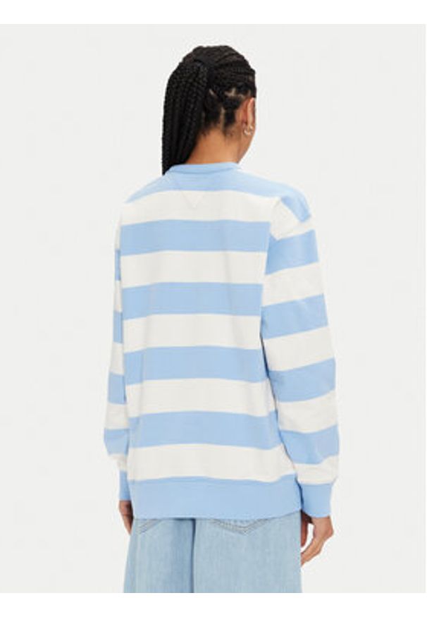 Tommy Jeans Bluza Ess Logo DW0DW19041 Niebieski Relaxed Fit. Kolor: niebieski. Materiał: bawełna
