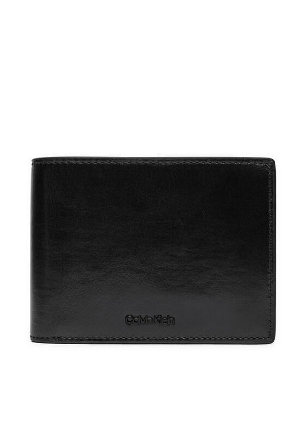 Calvin Klein Duży Portfel Męski Ck Refined Trifold 10cc W/Coin K50K512699 Czarny. Kolor: czarny. Materiał: skóra