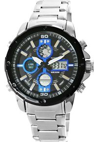 NoName - Zegarek Zegarek Męski Perfect A8026B-3 Dual Time Iluminacja i Fluorescencja #1