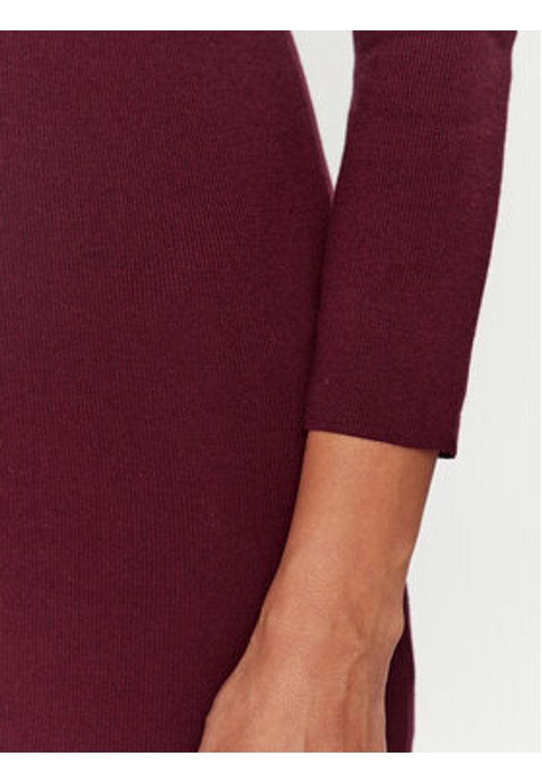 Marella Sukienka dzianinowa Estasi 2333260237200 Bordowy Slim Fit. Kolor: czerwony. Materiał: syntetyk
