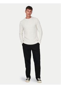 Only & Sons Sweter 22026504 Écru Regular Fit. Materiał: bawełna, syntetyk