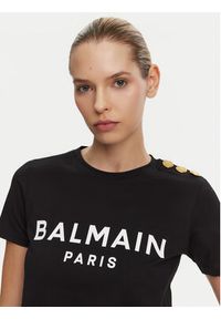 Balmain T-Shirt BF1EF005BB02 Czarny Regular Fit. Kolor: czarny. Materiał: bawełna #4