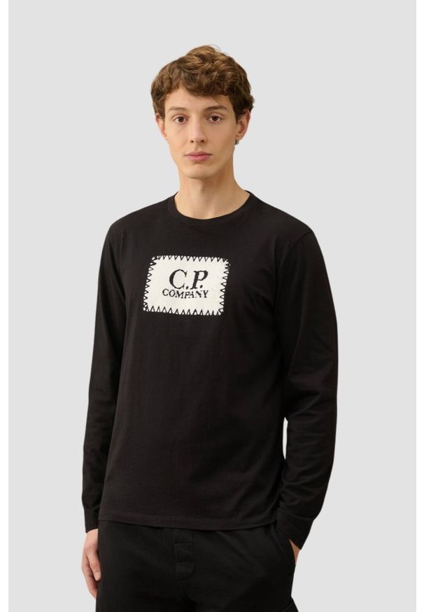 C.P. Company - C.P. COMPANY Czarny męski longsleeve, Rozmiar L. Kolor: czarny. Długość rękawa: długi rękaw