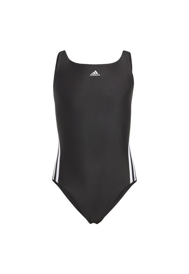 Adidas - 3-Stripes Swimsuit. Kolor: biały, czarny, wielokolorowy. Materiał: materiał