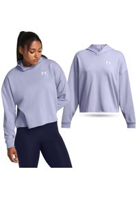 Bluza fitness damska Under Armour Rival Terry Oversized. Typ kołnierza: kaptur. Kolor: fioletowy. Sport: fitness #1