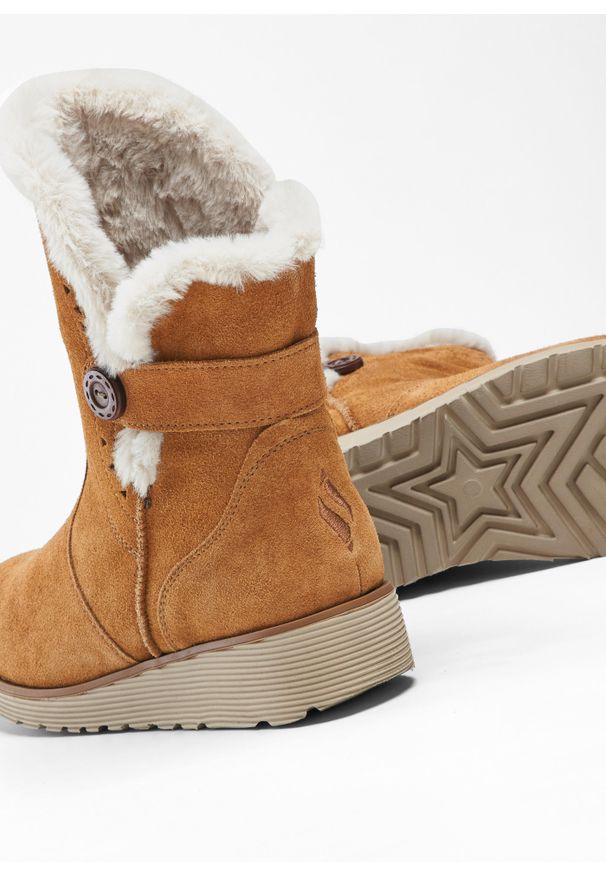 bonprix - Kozaki marki Skechers. Kolor: brązowy