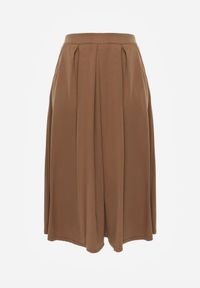 Born2be - Brązowa Rozkloszowana Spódnica z Wysokim Stanem Ismotis. Okazja: na co dzień. Stan: podwyższony. Kolekcja: plus size. Kolor: brązowy. Styl: casual #8