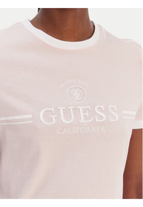 Guess T-Shirt V6GI08 K2975 Różowy Regular Fit. Kolor: różowy. Materiał: bawełna