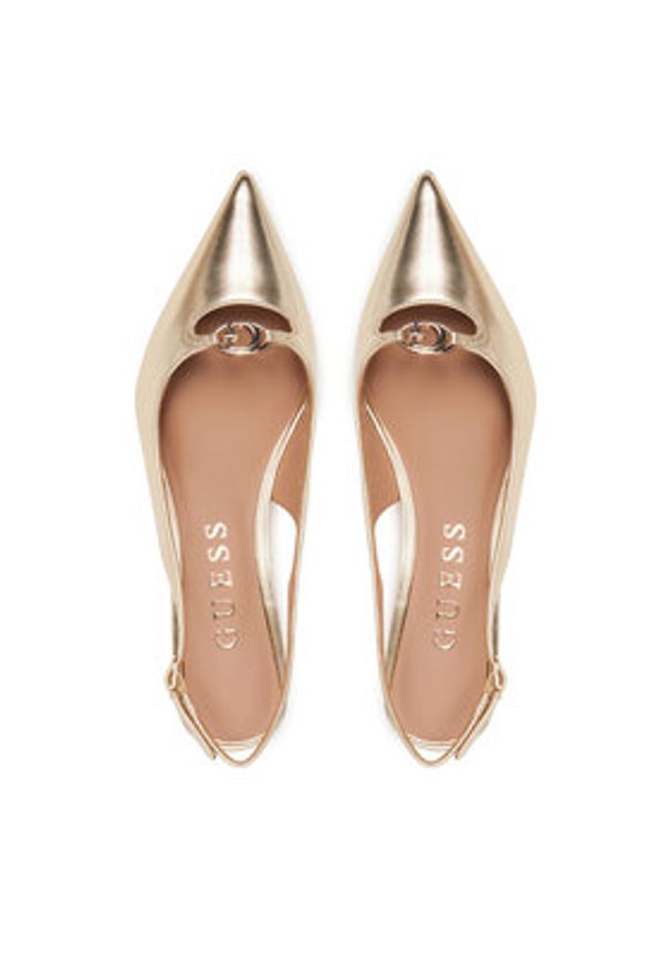 Guess Sandały FLTJES LEM05 Złoty. Kolor: złoty. Materiał: skóra