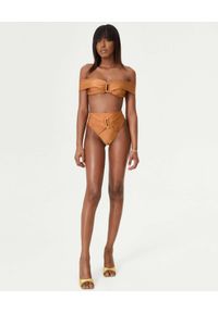 NOIRE SWIMWEAR - Dół od bikini z wysokim stanem Amber Papillon. Stan: podwyższony. Kolor: pomarańczowy. Materiał: tkanina, materiał #3