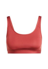 Adidas - Biustonsz All Me Essentials. Kolor: czerwony. Materiał: materiał. Sport: joga i pilates